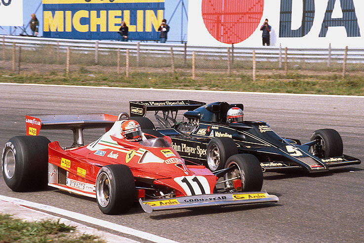 Niki Lauda wins three times and claims his second championship
