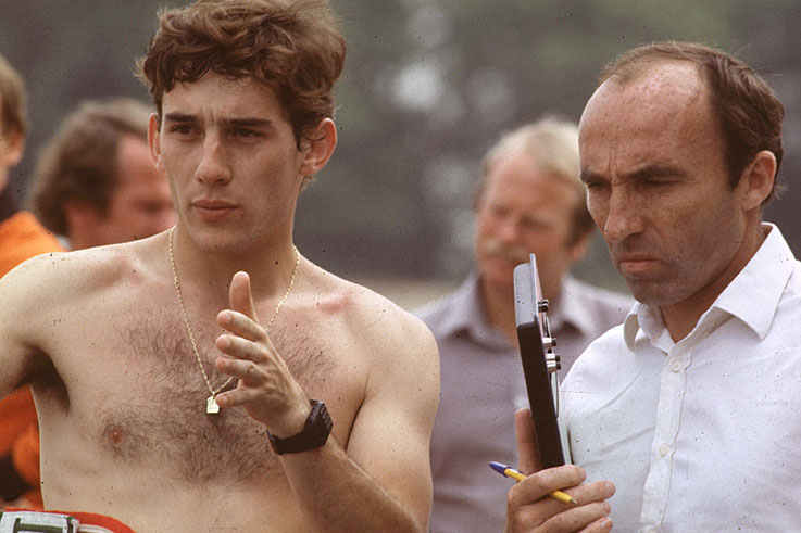 Frank Williams gives Ayrton Senna his first Formula 1 test