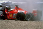 Michael Schumacher breaks his leg in a crash in the British Grand Prix